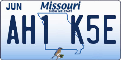 MO license plate AH1K5E