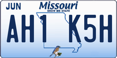 MO license plate AH1K5H