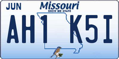 MO license plate AH1K5I