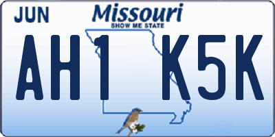 MO license plate AH1K5K