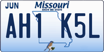 MO license plate AH1K5L