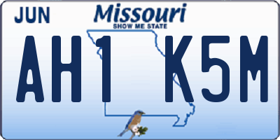 MO license plate AH1K5M