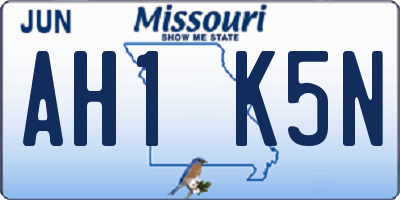 MO license plate AH1K5N