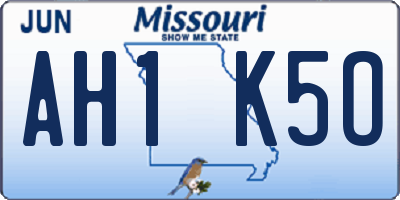 MO license plate AH1K5O