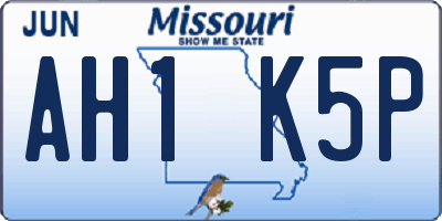 MO license plate AH1K5P