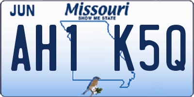 MO license plate AH1K5Q