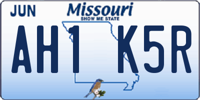 MO license plate AH1K5R