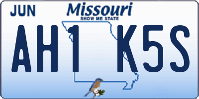 MO license plate AH1K5S