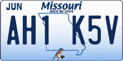 MO license plate AH1K5V