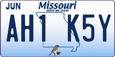 MO license plate AH1K5Y