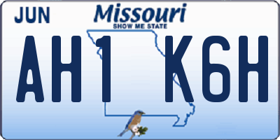 MO license plate AH1K6H