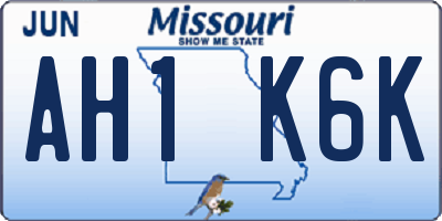 MO license plate AH1K6K