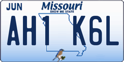 MO license plate AH1K6L