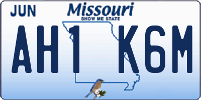 MO license plate AH1K6M