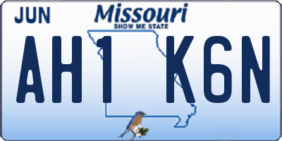 MO license plate AH1K6N