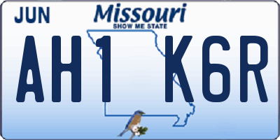 MO license plate AH1K6R