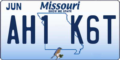 MO license plate AH1K6T