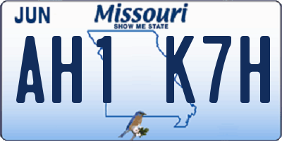 MO license plate AH1K7H