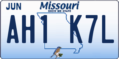 MO license plate AH1K7L