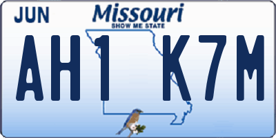 MO license plate AH1K7M