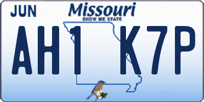 MO license plate AH1K7P