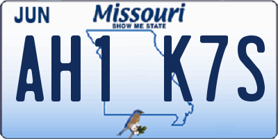 MO license plate AH1K7S