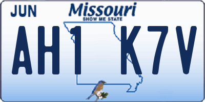 MO license plate AH1K7V