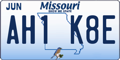 MO license plate AH1K8E