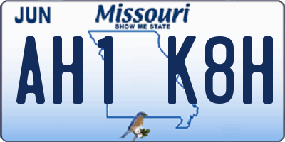 MO license plate AH1K8H