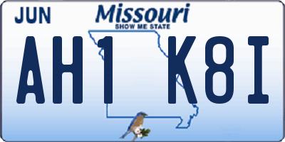 MO license plate AH1K8I