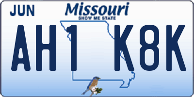 MO license plate AH1K8K