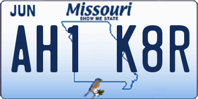 MO license plate AH1K8R