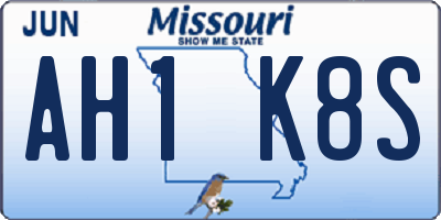 MO license plate AH1K8S