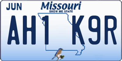 MO license plate AH1K9R