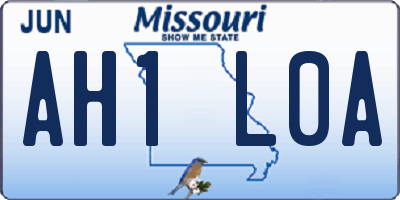 MO license plate AH1L0A