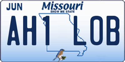 MO license plate AH1L0B