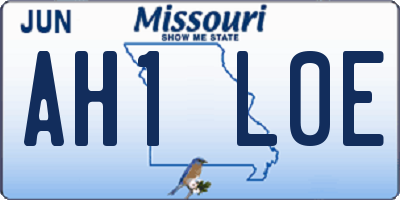 MO license plate AH1L0E