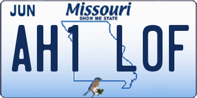 MO license plate AH1L0F