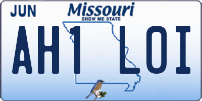 MO license plate AH1L0I