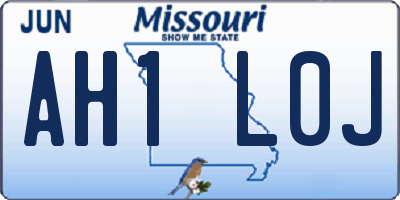 MO license plate AH1L0J