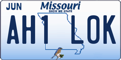 MO license plate AH1L0K