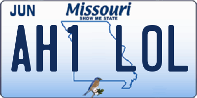 MO license plate AH1L0L