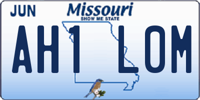 MO license plate AH1L0M