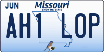 MO license plate AH1L0P