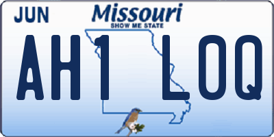 MO license plate AH1L0Q