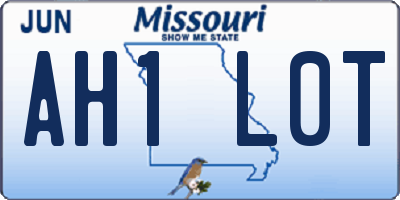 MO license plate AH1L0T