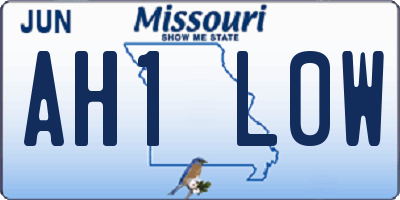 MO license plate AH1L0W