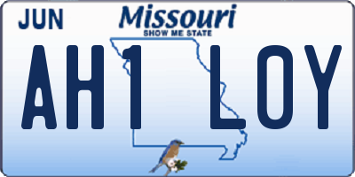 MO license plate AH1L0Y