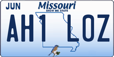 MO license plate AH1L0Z