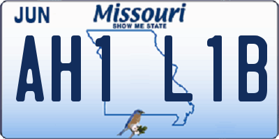 MO license plate AH1L1B